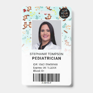 Cute beavers pediatrician photo logo code ID badge
