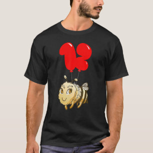 Cute Bee 12th Birthday Kids Balloon Party T-Shirt