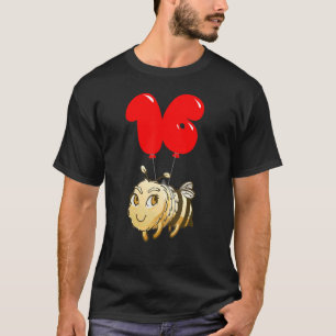 Cute Bee 16th Birthday Kids Balloon Party T-Shirt