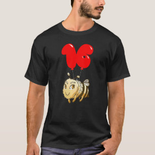 Cute Bee  16th Birthday  Kids Balloon Party T-Shirt