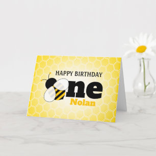 Cute Bee 1st Birthday Card
