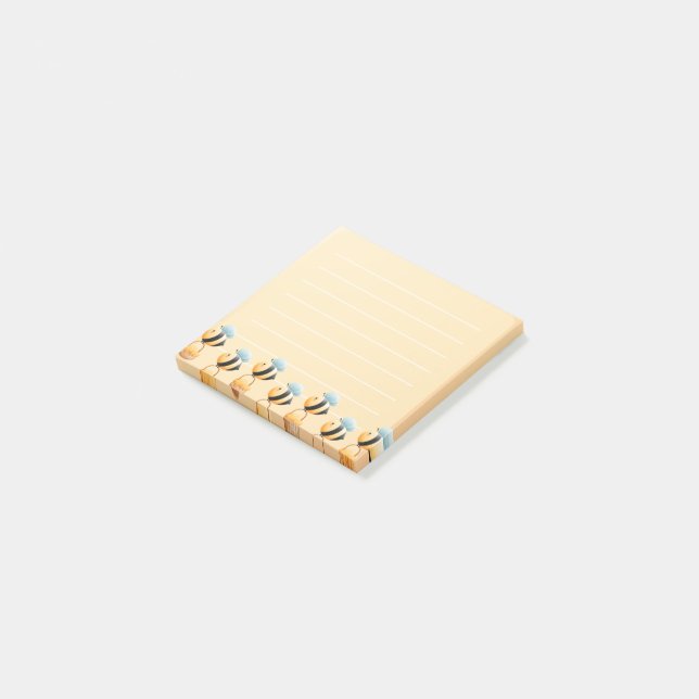Cute bee 3"x3" post-it notes (Angled)