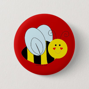 Cute Bee 6 Cm Round Badge