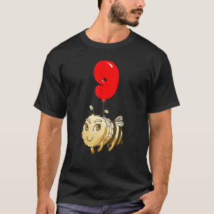 Cute Bee 9th Birthday Kids Balloon Party T-Shirt
