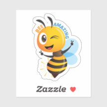 Cute Bee “Amazing” Sticker | Positive Motivation 