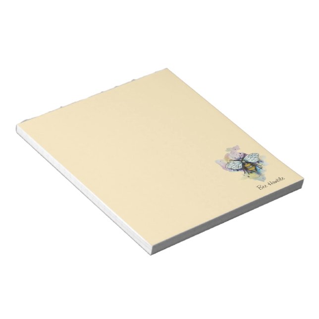 Cute Bee And Rainbow Wash Notepad (Angled)