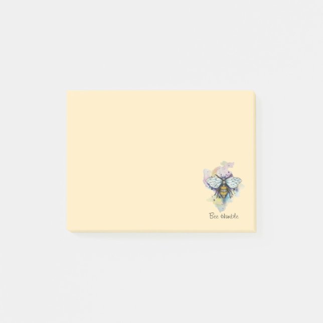 Cute Bee And Rainbow Wash Post-it Notes (Front)