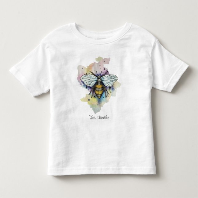 Cute Bee And Rainbow Wash T-Shirt (Front)