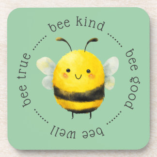 Cute Bee Attitudes beverage coaster