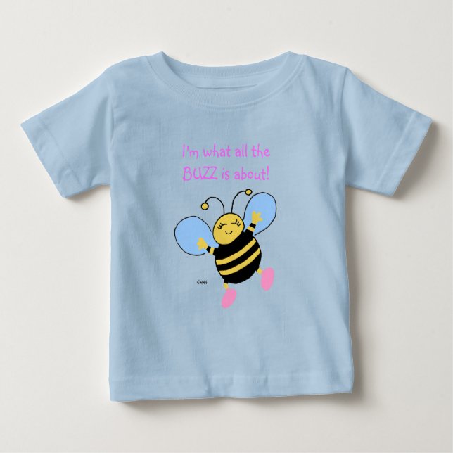 Cute Bee Baby Girls Clothing T-Shirt (Front)