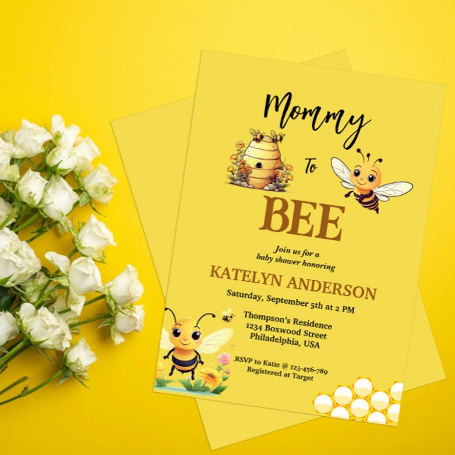 Cute Bee Baby Shower Invitation (Creator Uploaded)