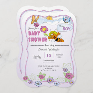 Cute Bee Baby Shower Invitation. It is a boy! Invitation