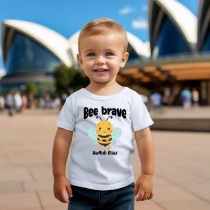 Cute «Bee brave» design with personal name Toddler T-Shirt