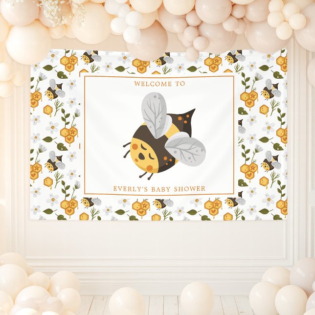 Cute Bee Bumblebee Baby Shower Banner (Creator Uploaded)