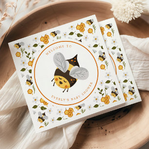 Cute Bee Bumblebee Baby Shower Napkin