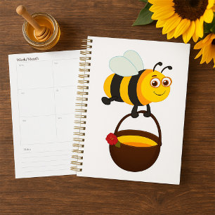 Cute Bee Carrying Honey Pot with Flower Planner