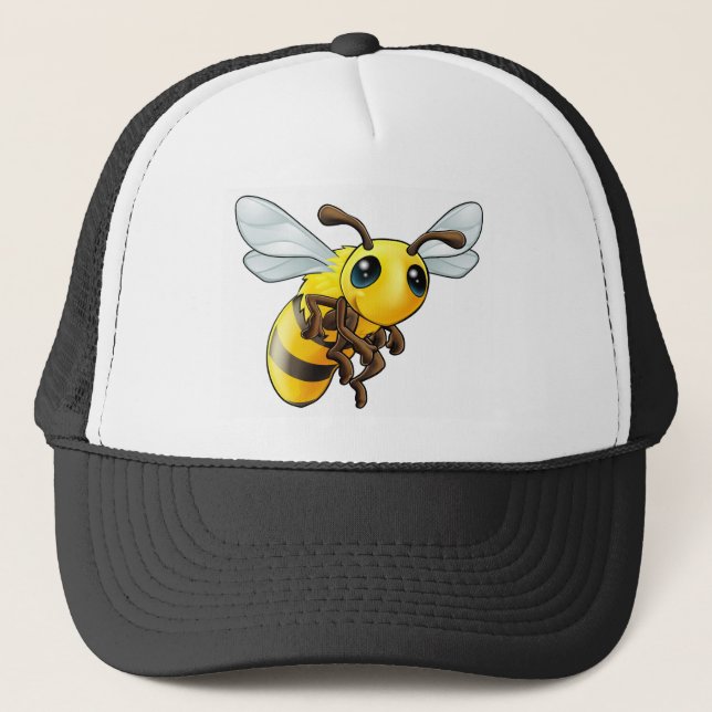 Cute Bee Character Trucker Hat (Front)