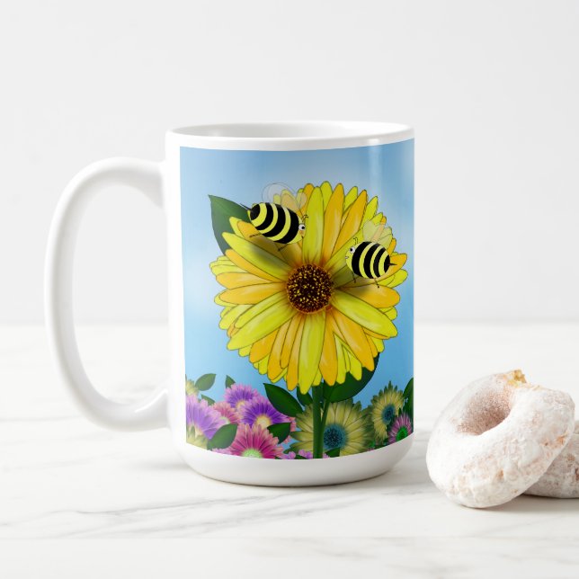 Cute Bee Couple Coffee Mug (With Donut)