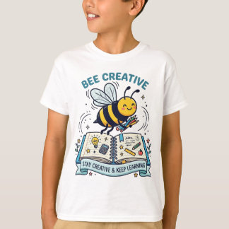 Cute Bee Creative Learning Notebook Kids School T-Shirt