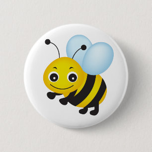 Cute bee design 6 cm round badge