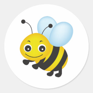 Cute bee design classic round sticker