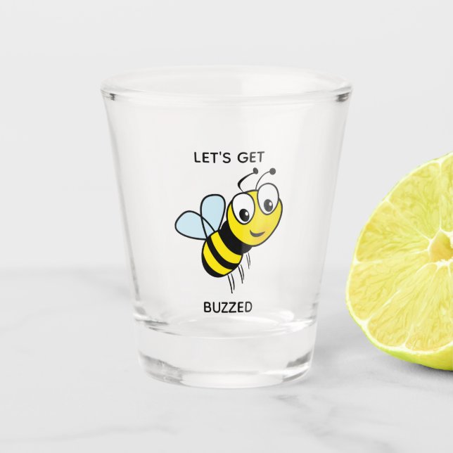 Cute Bee Funny Drinking Party Favour Shot Glass (Front)