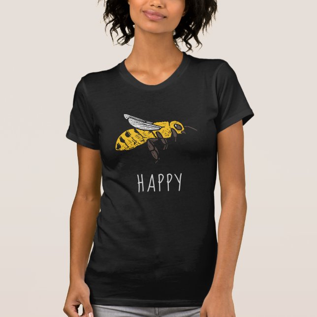 Cute Bee Happy Custom Classic T-Shirt (Front)