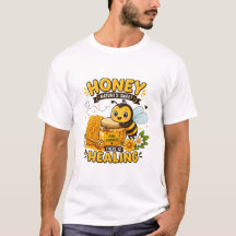 Cute Bee Honey Healing Cartoon Design