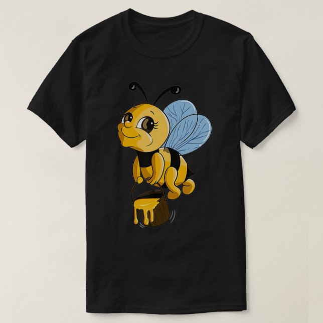 Cute Bee Honeycomb Beekeeper Gift  T-Shirt (Design Front)