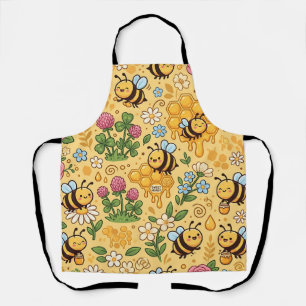 Cute Bee Honeycomb Garden Apron