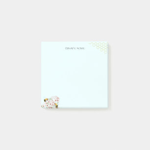 Cute Bee honeycomb gradient Personalised name Post-it Notes
