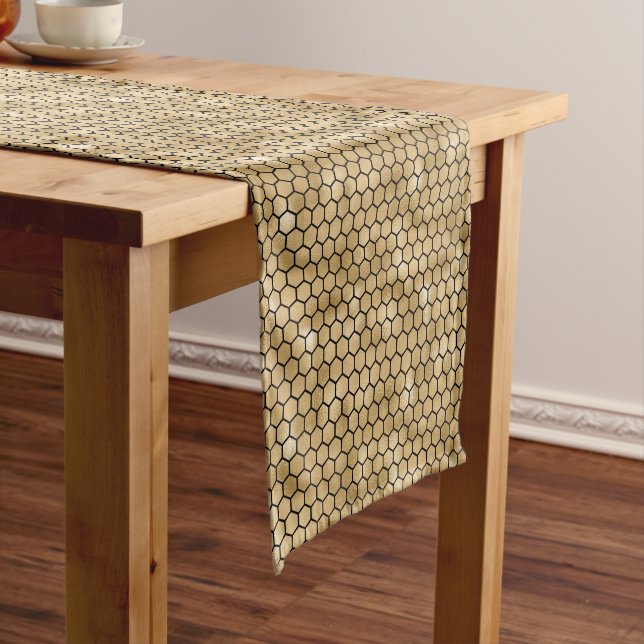 Cute bee honeycomb Wedding party  Short Table Runner (In Situ)