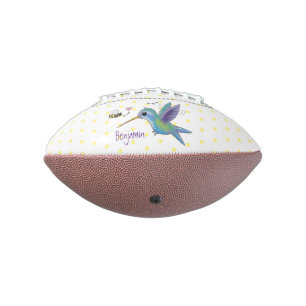Cute bee hummingbird cartoon illustration football