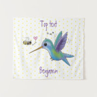 Cute bee hummingbird cartoon illustration 