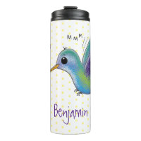 Cute bee hummingbird cartoon illustration