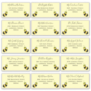 Cute Bee Individual Shipping Address Baby Shower