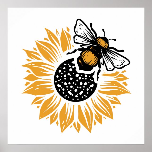 cute bee insect lovers poster (Front)