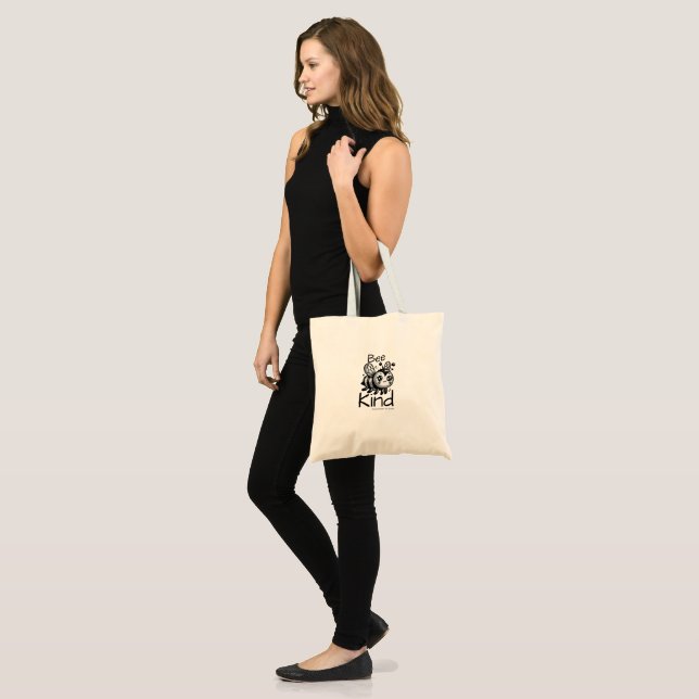 Cute BEE KIND Black on white Tote Bag (Front (Model))