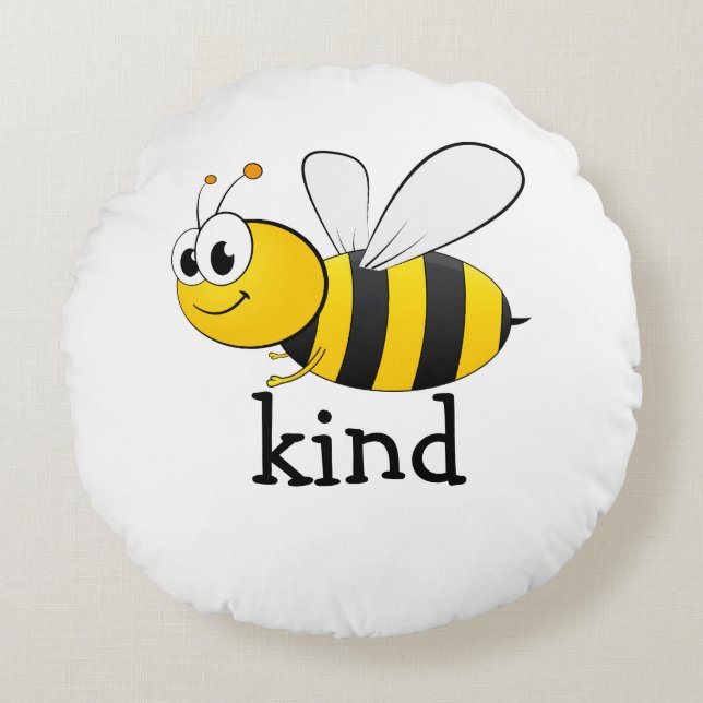 Cute Bee Kind  Round Cushion (Front)
