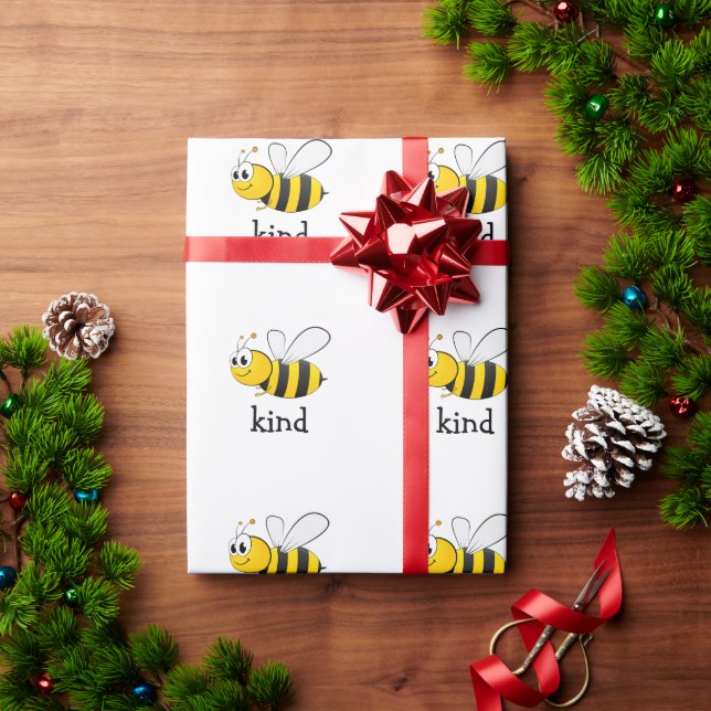 Cute Bee Kind  Wrapping Paper (Holiday Gift)
