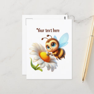 Cute bee lovers customisable  postcard