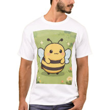 Cute Bee Mascot Shirt – Wildflower Meadow Nature