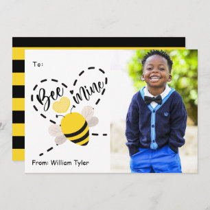 Cute Bee Mine Classroom Photo Valentines Day Holiday Card