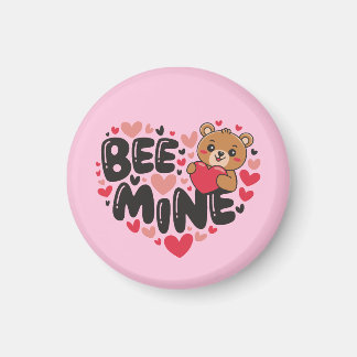 Cute Bee Mine Teddy Bear Valentine's Day Magnet