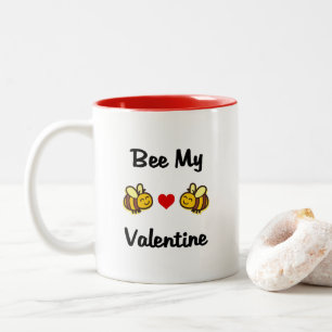 Cute Bee My Valentine Bumble Bees Light-Colour Two-Tone Coffee Mug