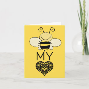 Cute Bee My Valentine Holiday Card