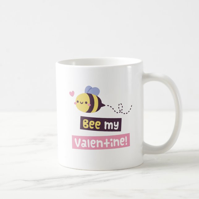 Cute Bee My Valentine, Love Confession Coffee Mug (Right)