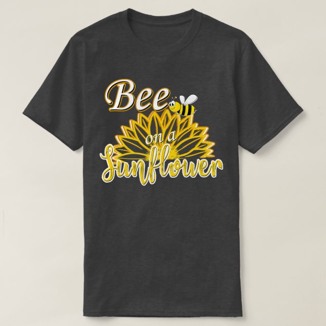 Cute Bee On A Sunflower 1 T-Shirt (Design Front)