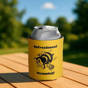 Cute Bee Refreshment Incoming! Flying Bee Cartoon Can Cooler