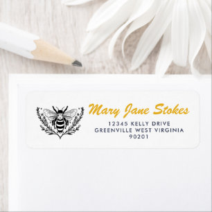 Cute Bee Return Address Label   Personalised 
